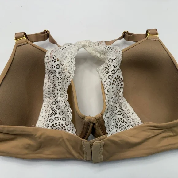 Soma Embraceable Front Close Geo Lace Racerback 36D nude - Picture 3 of 3
